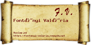 Fontányi Valéria névjegykártya